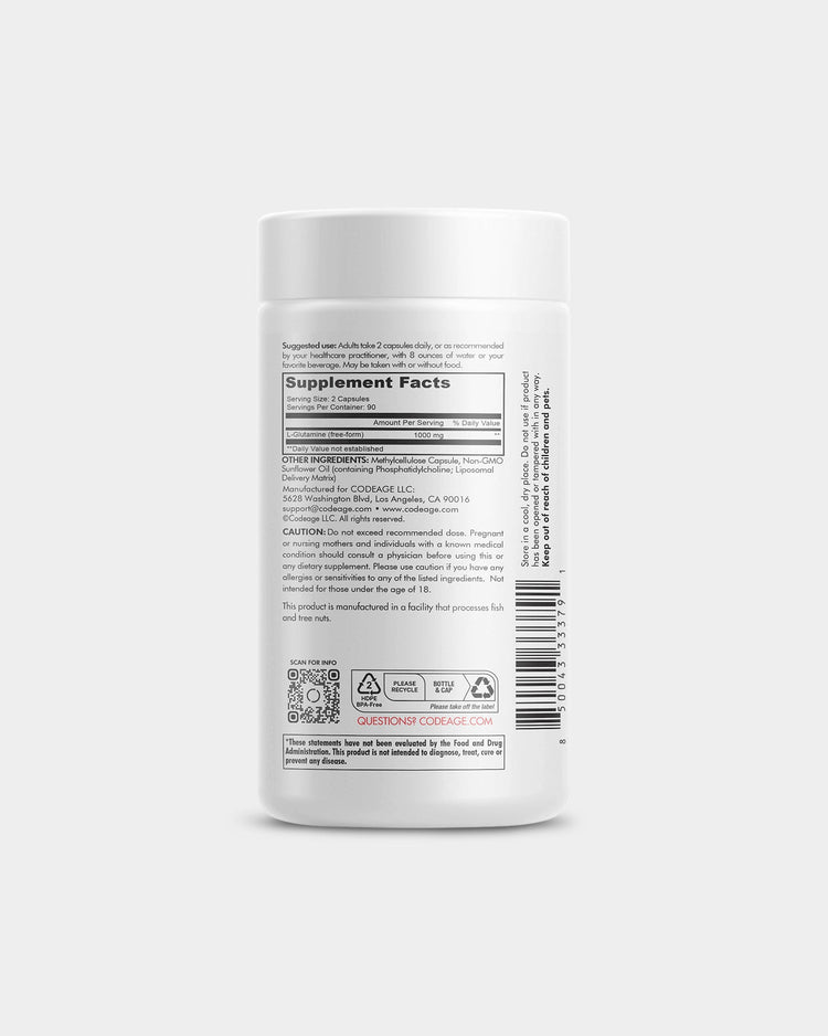 Codeage L-Glutamine+ Free-Form Amino Acid Supplement