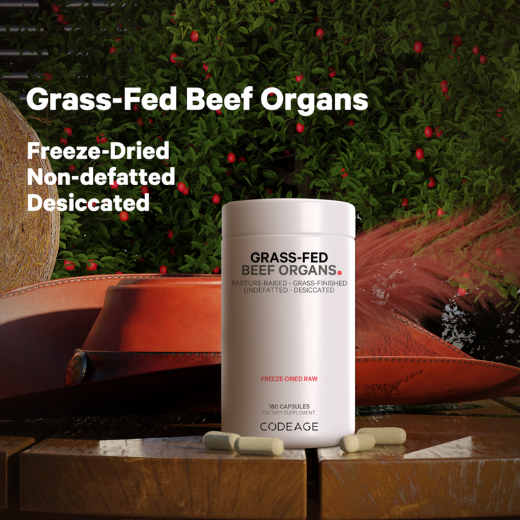 Codeage Grass Fed Beef Organs Pasture Raised Dietary Supplement