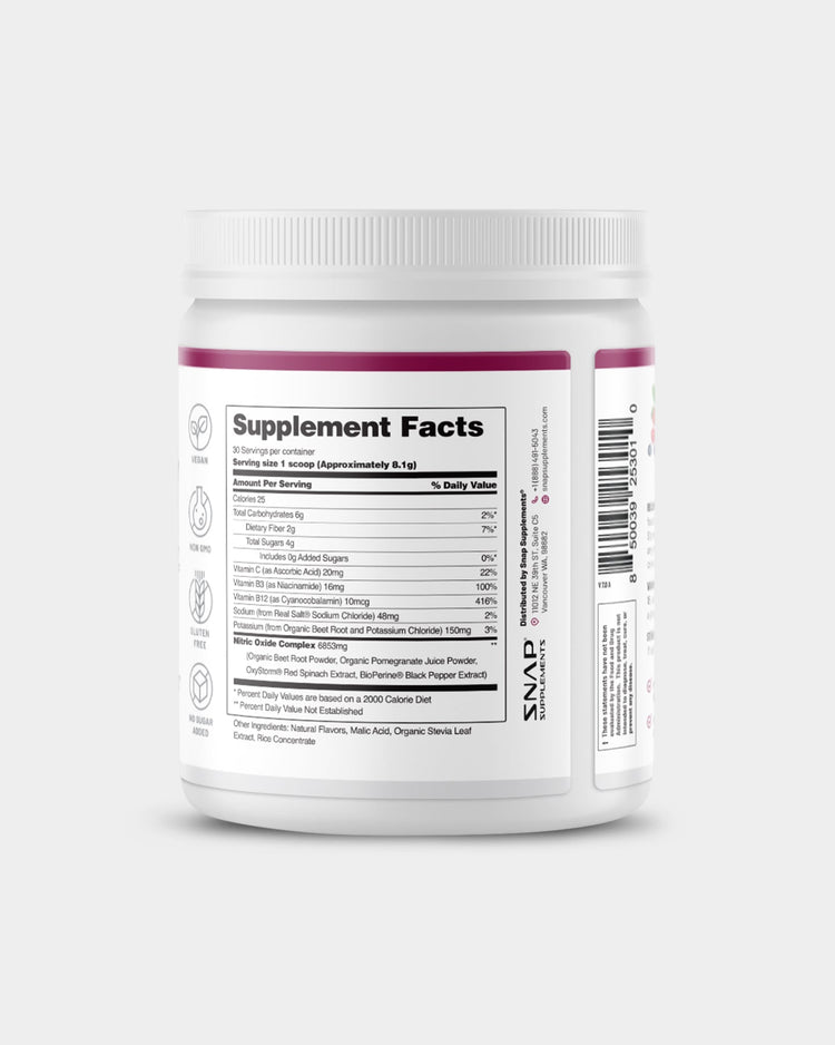 SNAP Supplements Nitric Oxide Organic Beets