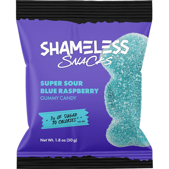 Gummy Candy by Shameless Snacks - Super Sour Blue Raspberry