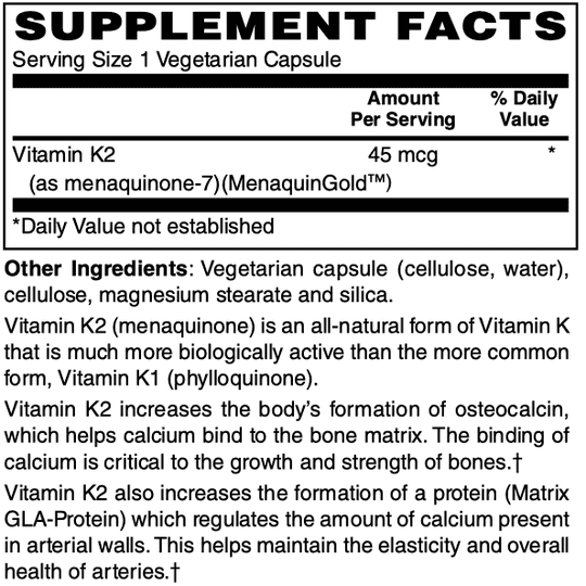 Vitamin K2 Vcaps 60's by Netrition