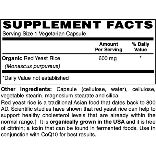 Red Yeast Rice 600Mg Vcaps 120's by Netrition