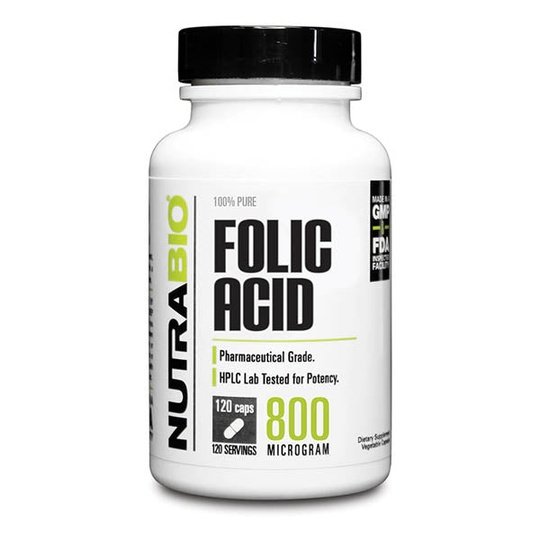 NutraBio Folic Acid (120 Caps)