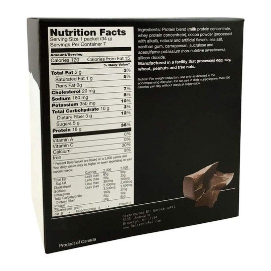 BariatricPal 18g Protein Hot or Cold Drink Mix - Chocolate