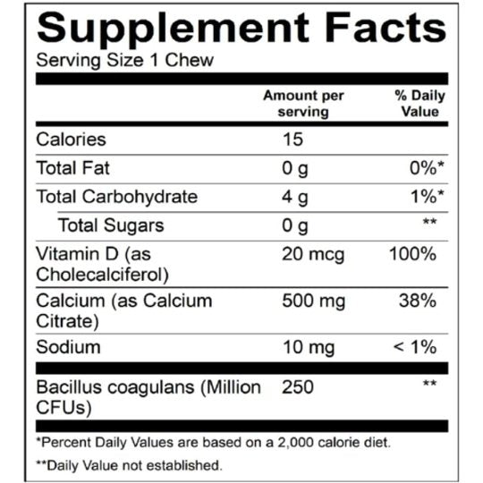 BariatricPal Sugar-Free Calcium Citrate Soft Chews 500mg with Probiotics - French Vanilla Caramel