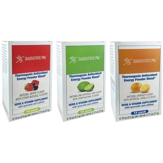 BariatricPal Thermogenic Antioxidant Energy Powder Blend - 3 Flavor Variety Pack (42 Packets)