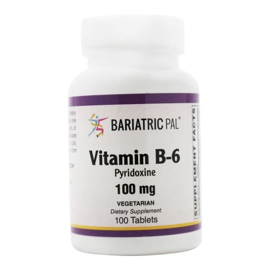 Vitamin B-6 100mcg Vegetarian Tablets (100) by BariatricPal (CLEARANCE: Best by June 24, 2023)