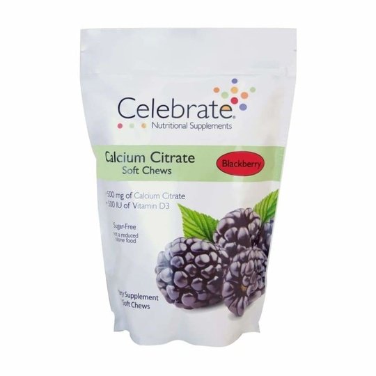 Celebrate Sugar-Free Calcium Citrate Soft Chews 500mg - Available in 12 Flavors!