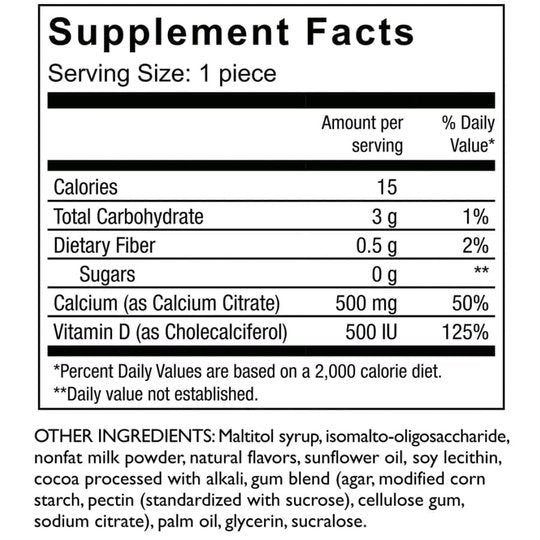 Celebrate Sugar-Free Calcium Citrate Soft Chews 500mg - Available in 12 Flavors!