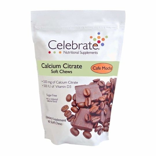 Celebrate Sugar-Free Calcium Citrate Soft Chews 500mg - Available in 12 Flavors!