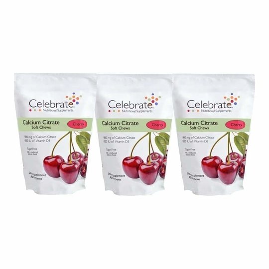 Celebrate Sugar-Free Calcium Citrate Soft Chews 500mg - Available in 12 Flavors!