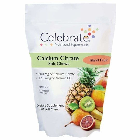 Celebrate Sugar-Free Calcium Citrate Soft Chews 500mg - Available in 12 Flavors!