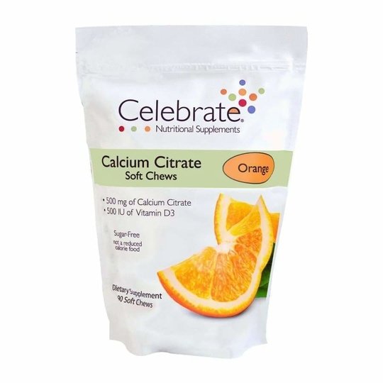 Celebrate Sugar-Free Calcium Citrate Soft Chews 500mg - Available in 12 Flavors!