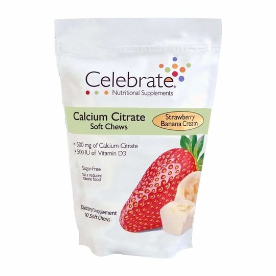 Celebrate Sugar-Free Calcium Citrate Soft Chews 500mg - Available in 12 Flavors!