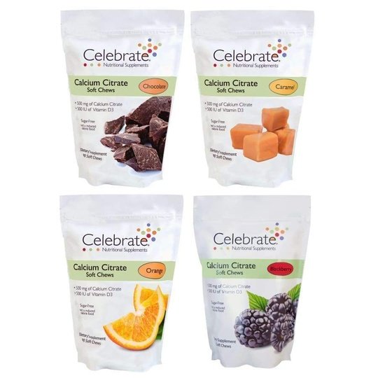 Celebrate Sugar-Free Calcium Citrate Soft Chews 500mg - Variety Pack