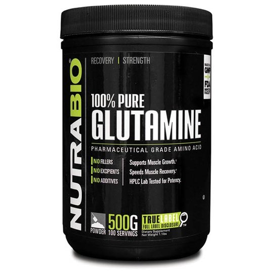 NutraBio 100% Pure Glutamine (500g)