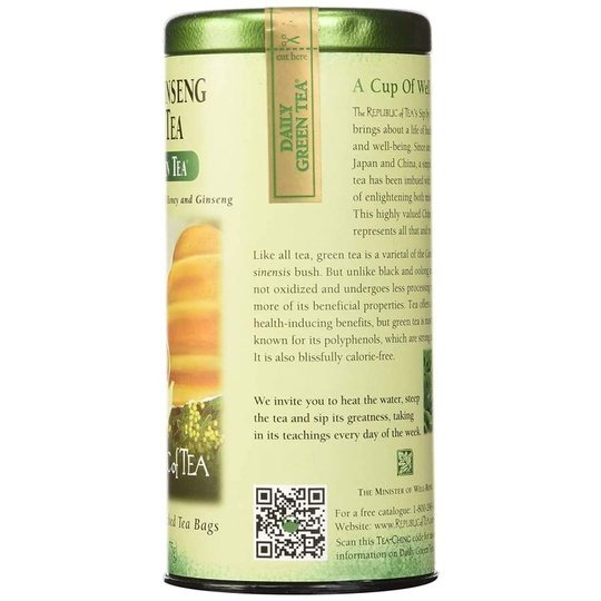 Honey Ginseng Green Tea Bags By The Republic Of Tea