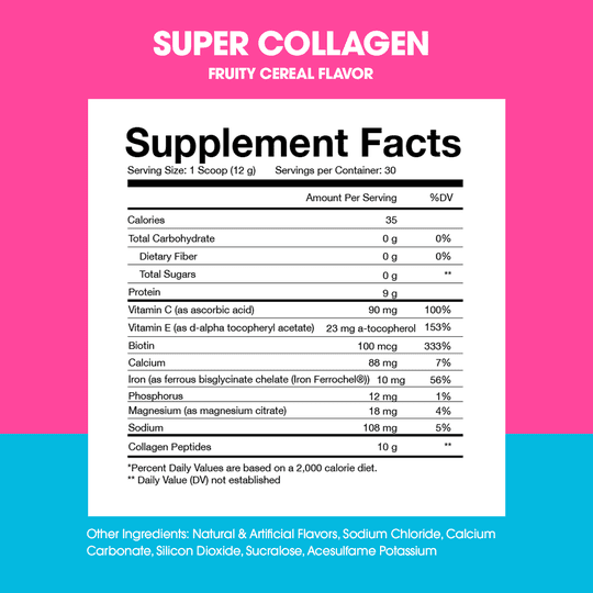 Super Collagen Protein Powder by Obvi - Fruity Cereal