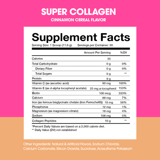 Super Collagen Protein Powder by Obvi - Cinnamon Cereal