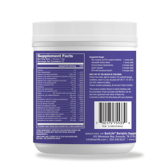 Bari Life Complete Bariatric Multivitamin Powder – Watermelon