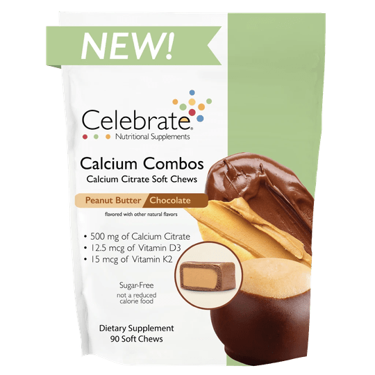 Celebrate Sugar-Free Calcium Citrate Soft Chews 500mg - Available in 12 Flavors!