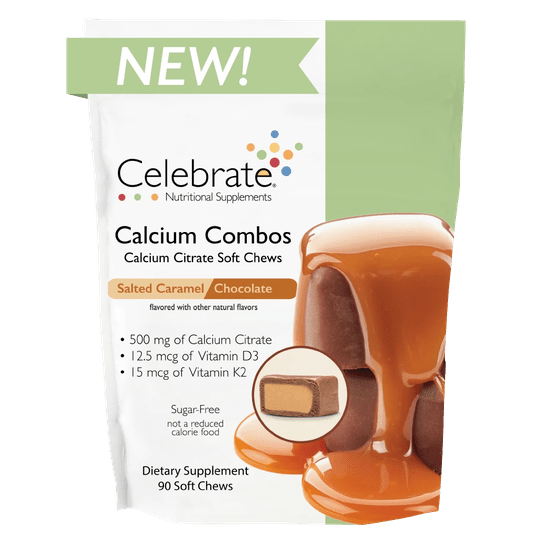 Celebrate Sugar-Free Calcium Citrate Soft Chews 500mg - Available in 12 Flavors!