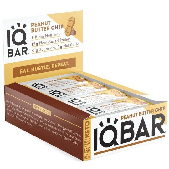 IQBar Vegan and Keto Protein Bars - Peanut Butter Chip