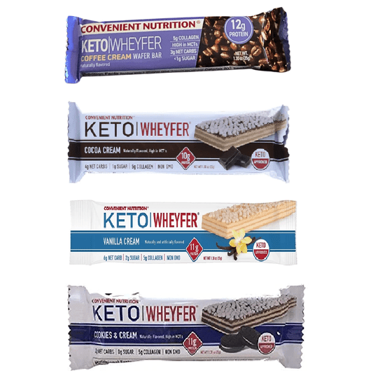 Convenient Nutrition Keto WheyFer Protein Bars - 4-Flavor Variety Pack