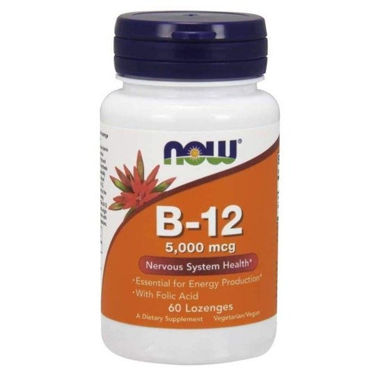 Methyl Vitamin B-12 5,000mcg with Folic Acid - 60 Lozenges by NOW Foods