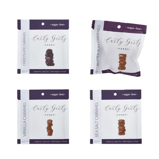 Sugar-Free Caramel Candy by Curly Girlz Candy - Variety Pack