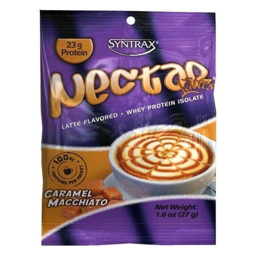 Syntrax Nectar Protein Powder Grab N' Go Box - Caramel Macchiato (12 Servings)