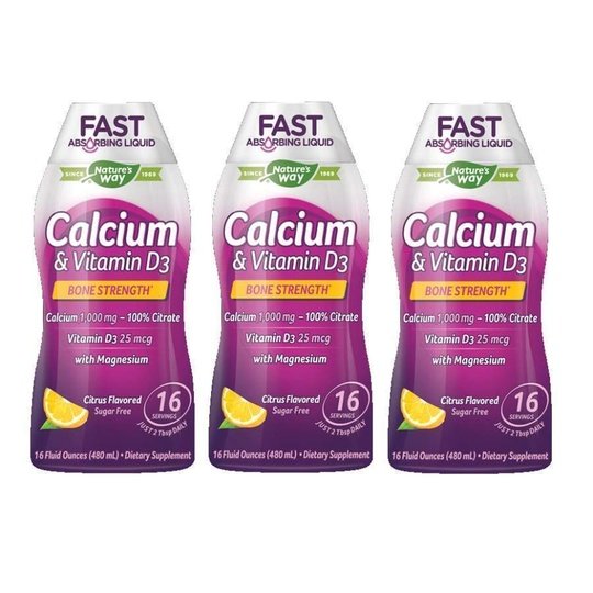 Calcium Citrate and Vitamin D3 Liquid by Natures Way - Natural Citrus Flavor